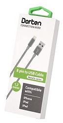 Кабель USB <--> Lightning  1.2м DORTEN Metallic Series спейс грей (DN3123007)
