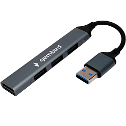 USB-Хаб GEMBIRD UHB-C203, алюминий, 4xUSB2.0, кабель USB 10см