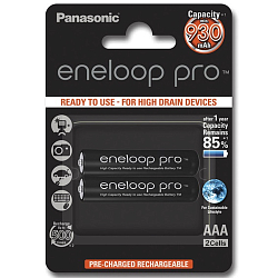 Аккумулятор PANASONIC R03 Eneloop Pro BK-4HCDE/2BE (930 mAh) BL-2