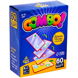 Настольная игра для детей на логику COMBO!, 60 карточек, от 1 игрока, 8+ 4346874