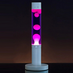 Лава-лампа Amperia Slim Белая/Фиолетовая (39 см)