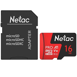 Micro SD 16Gb Netac P500 Extreme Pro + SD адаптер