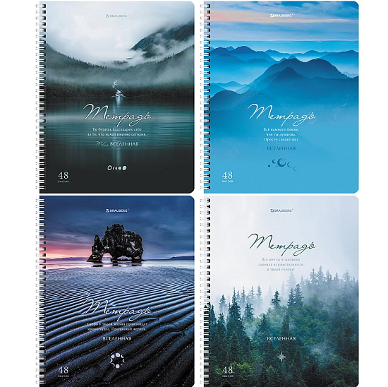 Тетрадь А5 48л. BRAUBERG  клетка, Nature404340