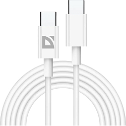 Кабель Type-C <--> Type-C  2.0м DEFENDER F182 белый, 30Вт