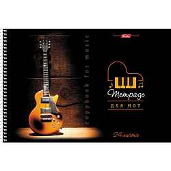 Тетрадь для нот 24л., А4, на спирали Hatber "Музыка вечера", со справ.инф., гориз. 24ТдН4Всп_18960