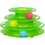 Игровой комплекс "Пижон" для кошек с 3 шариками, 24,5 х 24,5 х 13 см, зелёный   6031420