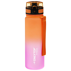 Бутылка для воды ONLYTOP Fitness Gradien, 500 мл, цвет розово-оранжевый