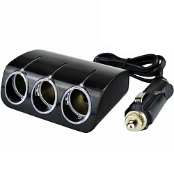 Разветвитель прикуривателя OLESSON 1521 (3 выхода+1USB выход) чёрный, в блистере