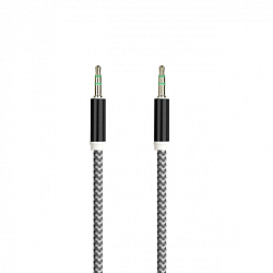 Кабель Jack 3.5 <--> Jack 3.5  1.0м SMARTBUY A-35-35 black, черный, нейлоновая оплетка