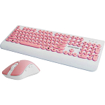 Клавиатура+мышь БП JETACCESS SMART LINE KM39 W белый-розовый