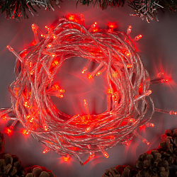 Гирлянда "Нить" 10 м, свечение красное, 8 режимов, IP20