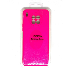 Задняя накладка SILICONE case NEW для Honor 50 Lite розовый неон