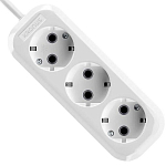 Сетевой удлинитель  1.5м KRONUS KRS-04-0010, 3 розетки, 16А/3,5кВт с/з, ПВС 3х1,0