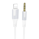 Кабель Jack 3.5 <--> Lightning  1.0м BOROFONE BL19 белый