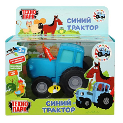 Модель металл свет-звук СИНИЙ ТРАКТОР длина 11 см, инерц, синий Технопарк 391845