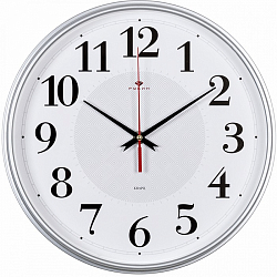 Часы настенные РУБИН "Серебряные ромбы", круг d=29см, корпус серебряный (2940-105)