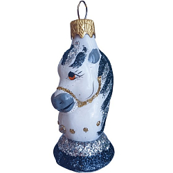 Ёлочное украшение "Шахматный конь 2", в подарочной упаковке, h-7 см