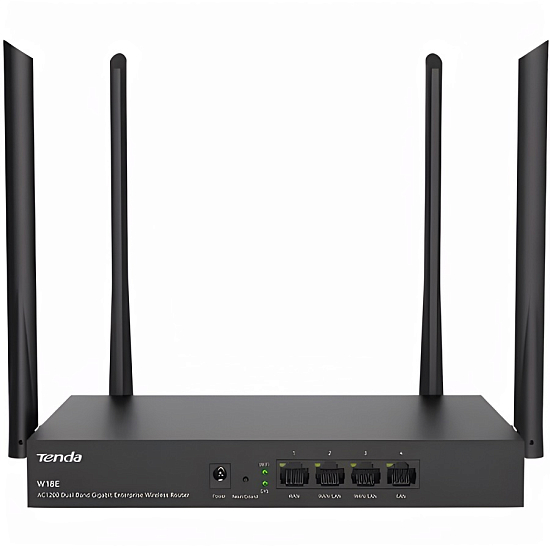 Роутер WiFi TENDA W18E, AC1200, черный