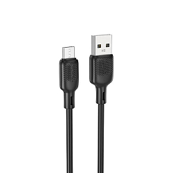 Кабель USB <--> microUSB  2.0м BOROFONE BX113 Lenny, чёрный