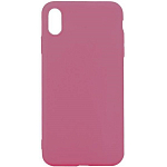Cиликоновый чехол CTR для iPhone X плотный матовый (серия Colors) (темно-розовый)