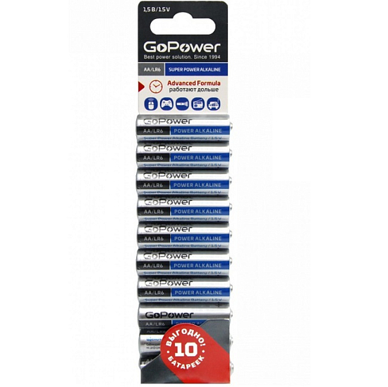 Элемент питания GoPower LR06 BL-10 (10/60/360)