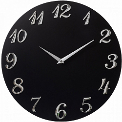 Часы настенные РУБИН "Классика", интерьерные из МДФ, d=35 см, черный (3539-001)