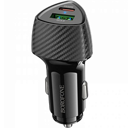 Авто ЗУ 1USB/1Type-C BOROFONE BZ31C Solid, черный, PD30вт
