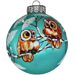 Шар "Лесные совята 6", 80мм, в подарочной упаковке КУ-80-18416