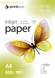 Фотобумага PRINTPRO PME190100A4 A4, 190g/m, 100 листов, матовая
