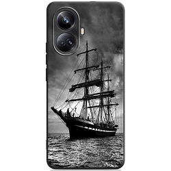 Силиконовый чехол DF для Realme 10 Pro+ (5G) DF rmCase-29 (black) Art017