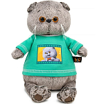 Мягкая игрушка «Кот Басик» в лонгсливе с принтом, 19 см 10880344