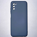 Задняя накладка SILICONE COVER Soft Mate для Samsung Galaxy A03S серо-голубой