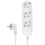 Сетевой удлинитель  3.0м POWER CUBE PC-3-3M, белый, 3 розетки, без выкл., 10А