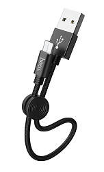Кабель USB <--> microUSB  0.25м HOCO X35 Premium, ткань, чёрный