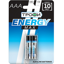 Элемент питания ТРОФИ LR03 ENERGY MAX BL-2 (60/480/19200)