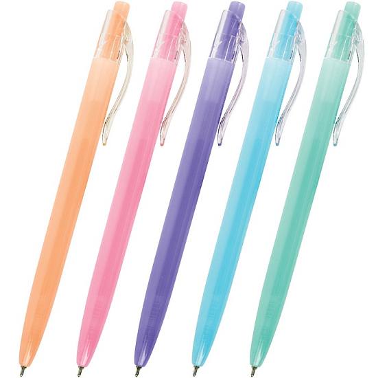 Ручка шариковая автоматическая BRAUBERG PASTEL, СИНЯЯ 143456