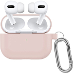 Силиконовый чехол SILICONE CASE для AirPods PRO 2 с карабином  07 розовый песок