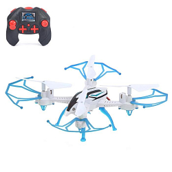 Квадрокоптер радиоуправляемый SKYDRONE, работает от аккумулятора, цвет синий
