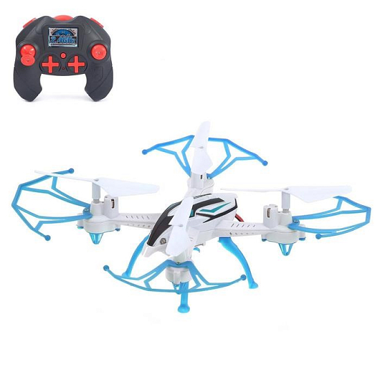 Квадрокоптер радиоуправляемый SKYDRONE, работает от аккумулятора, цвет синий