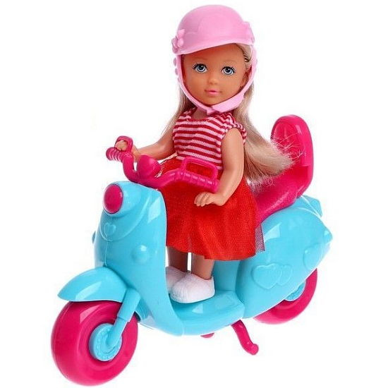 Кукла малышка Lyna с мопедом и аксессуарами, МИКС
