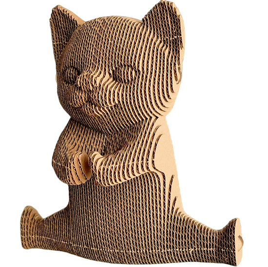 Картонный 3D конструктор QBRIX Кунг-фу котик