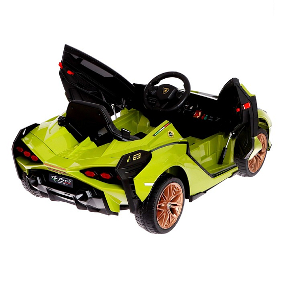 Электромобиль Lamborghini SIAN, EVA колёса, кожаное сидение, зелёный 9304889