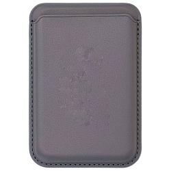 Кошелек для карт iPhone Silicone Wallet MagSafe с лого (№7 Серый)