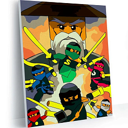 Картина по номерам ARTOP на картоне 15х21 см Ниндзяго