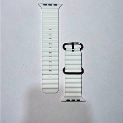 Силиконовый ремешок OCEAN BAND 42/44/45/49мм, №01, белый. застежка-пряжка
