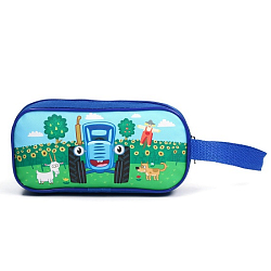 Сумка детская на молнии 22×11×1.5 см, Синий трактор