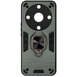 Задняя накладка DF для Honor 90 Lite DF hwArmor-09 (black) с кольцом и пластиной для магнитного держателя