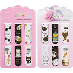 Набор магнитных закладок для книг Calligrata 6 штук, "Котики", МИКС