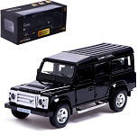 Машина металлическая LAND ROVER DEFENDER, 1:32, открываются двери, инерция, цвет чёрный