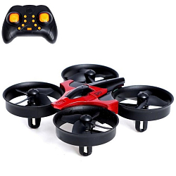 Квадрокоптер радиоуправляемый Flashdrone, работает от аккумулятора, цвет красный